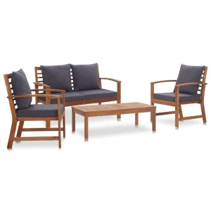 4 Piece Garden Lounge Set with Cushions